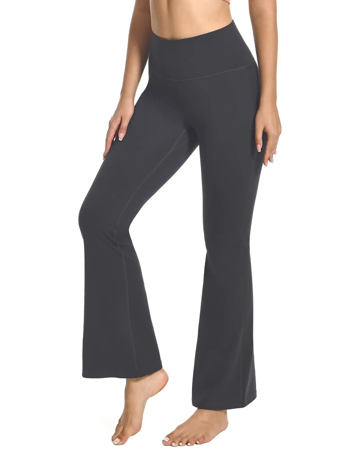 High Waisted Pockets Flare Leggings